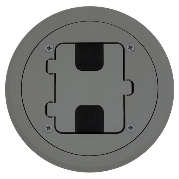 Hubbell Wiring Device-Kellems FLOOR BOX FLANGE AND DOOR, GRAY RF406GY